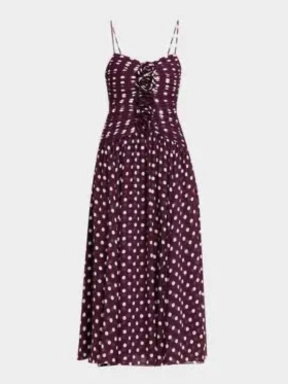 Camille Polka Dot Magda Dress ~ Deep Plum/Limestone - Picture 2 of 2